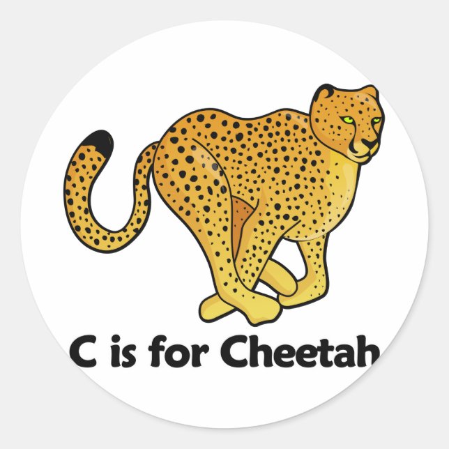 Pegatina Redonda C es para Cheetah (Anverso)