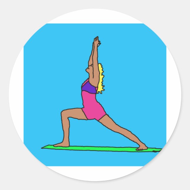 Pegatina Redonda C Warrior Pose.jpg (Anverso)