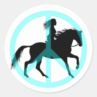 Pegatina Redonda Cabalero símbolo de paz de Guay