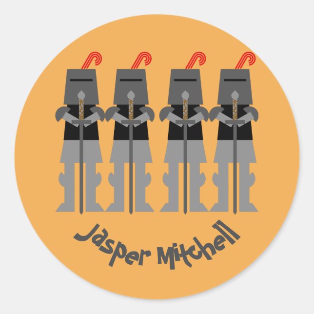 Pegatina Redonda Caballeros (Anverso)