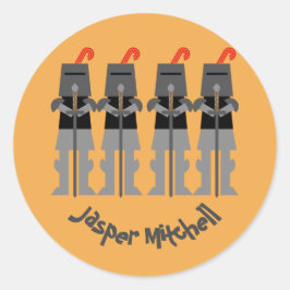 Pegatina Redonda Caballeros