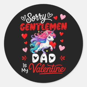 Pegatina Redonda Caballeros Chiste Divertido Papá Es Mi San Valentí