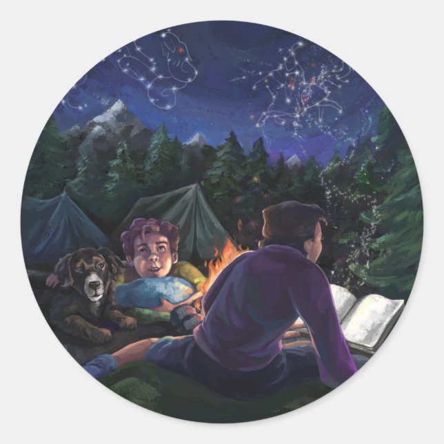 Pegatina Redonda Caballeros de Verano (Anverso)