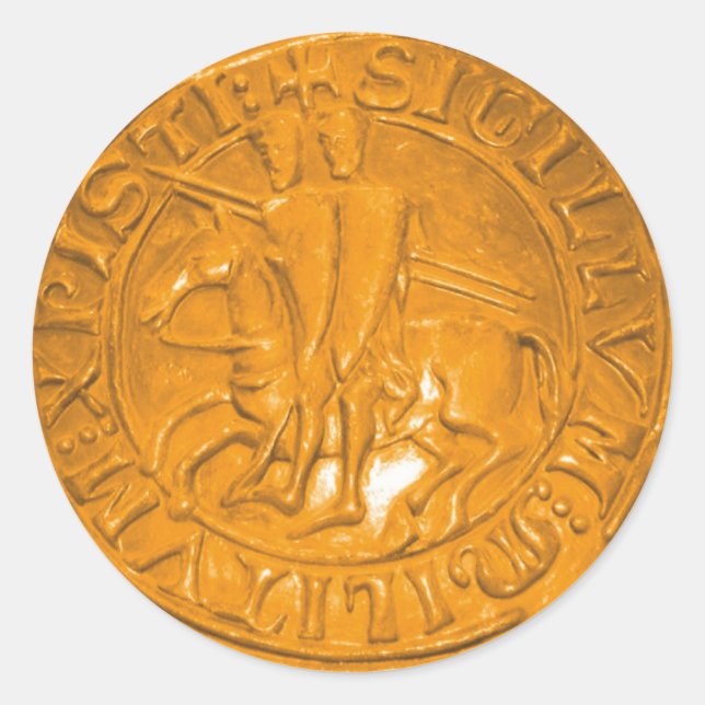 Pegatina Redonda Caballeros Templarios (Anverso)