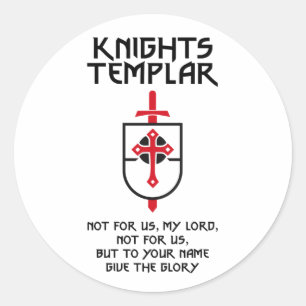 Pegatina Redonda Caballeros Templarios MOTTO Historia Medieval Insi