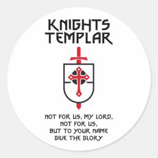 Pegatina Redonda Caballeros Templarios MOTTO Historia Medieval Insi