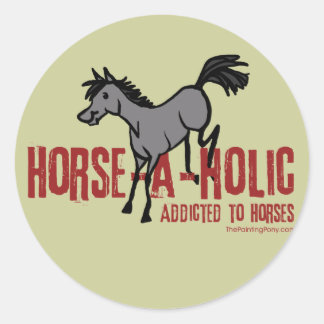Pegatina Redonda Caballo Aholic
