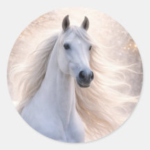 Caballo Blanco de Vacaciones de Navidad en la Niev