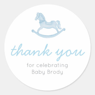 Pegatina Redonda caballo de balancín manualidad para baby shower pe