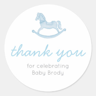 Pegatina Redonda caballo de balancín manualidad para baby shower pe