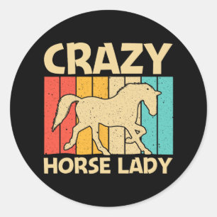 Pegatina Redonda Caballo Guay Para Mujeres Chicas Ri De Caballo Ecu
