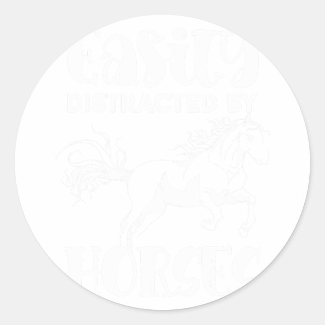 Pegatina Redonda Caballo Lover Caballo Ecuestre montando animal Gra (Anverso)