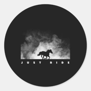 Pegatina Redonda Caballo montado