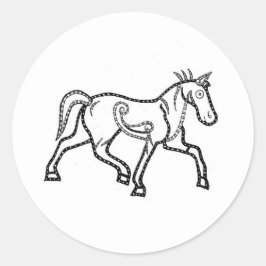 Pegatina Redonda Caballo picante