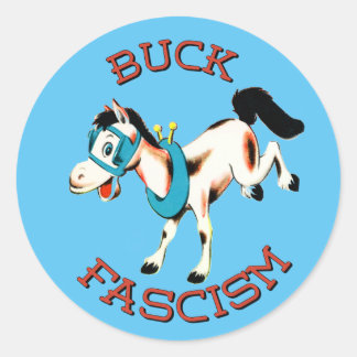 Pegatina Redonda Caballo retro lindo - Fascismo burdo