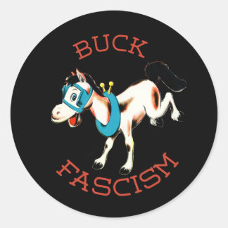 Pegatina Redonda Caballo retro lindo - Fascismo burdo