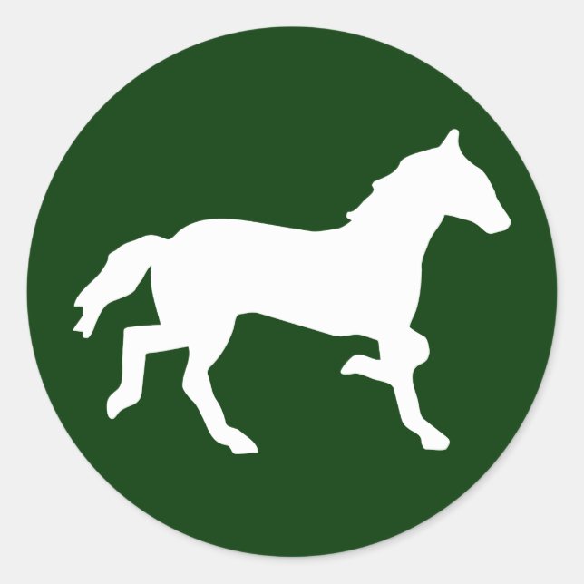 Pegatina Redonda caballo simple (Anverso)