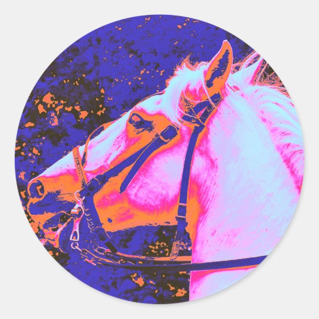 PEGATINA REDONDA CABALLOS (Anverso)