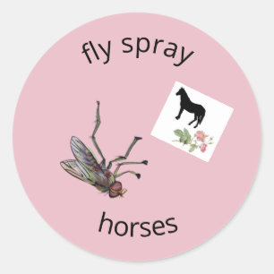 Pegatina Redonda caballos de vuelo con spray
