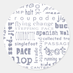 Pegatina Redonda Caballos Gaits