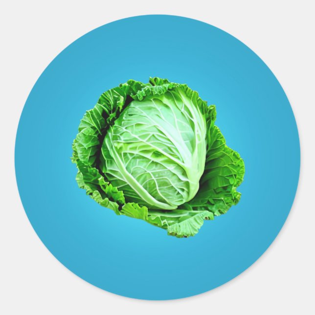 Pegatina Redonda Cabbage (Anverso)