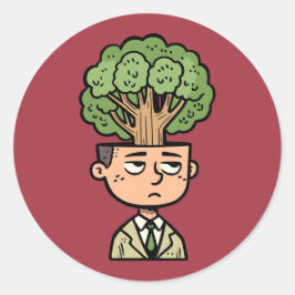 Pegatina Redonda Cabeza de árbol