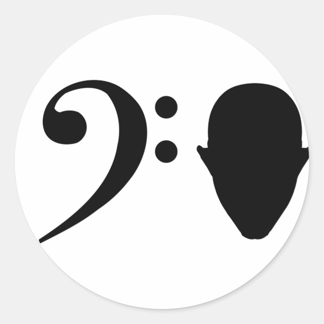 Pegatina Redonda Cabeza de Bass (Anverso)