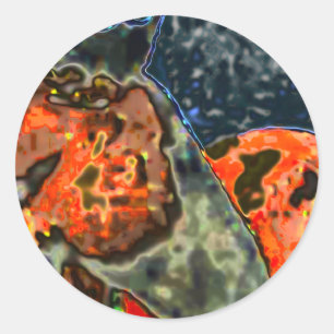 Pegatina Redonda cabeza de caballo