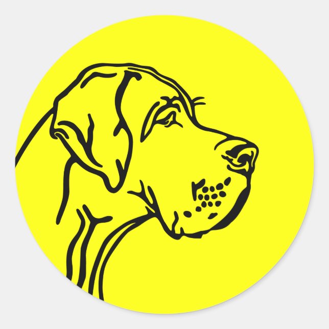 Pegatina Redonda Cabeza de Doggen Logosticker (Anverso)
