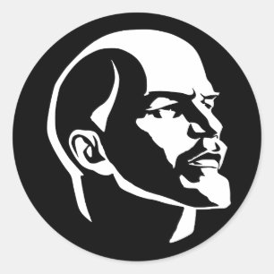 Pegatina Redonda Cabeza de Lenin
