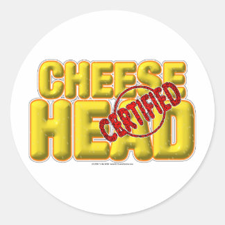 Pegatina Redonda Cabeza de queso certificada