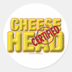 Pegatina Redonda Cabeza de queso certificada