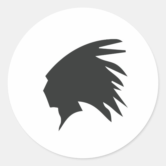 Pegatina Redonda Cabeza india (Anverso)