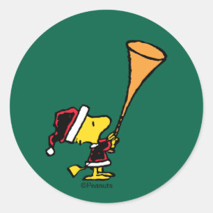 Pegatina Redonda Cabezones Woodstock Santa Claus