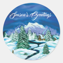 Pegatina Redonda Cabina de registro pacífica