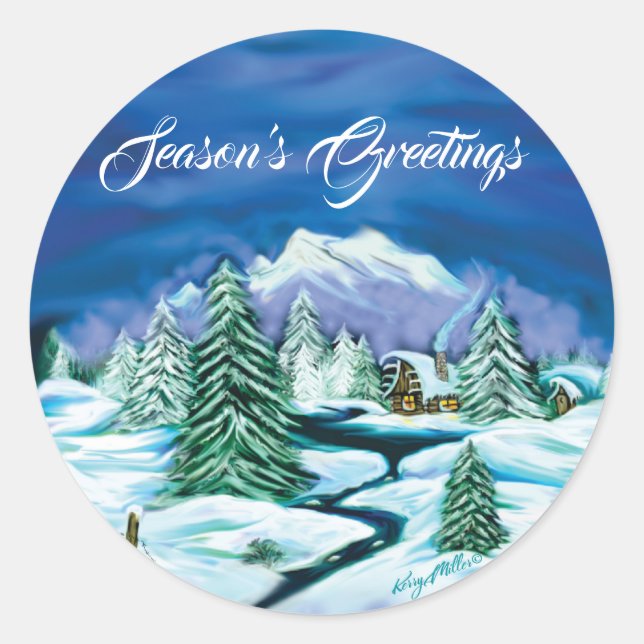 Pegatina Redonda Cabina de registro pacífica (Anverso)