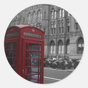 Pegatina Redonda Cabina de teléfono de Londres