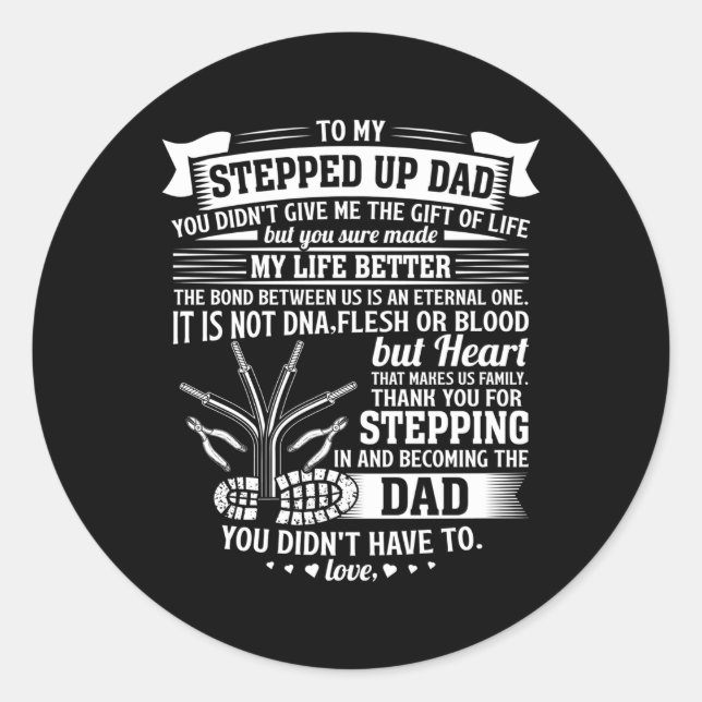 Pegatina Redonda Cable Guy Stepdad Para Step Dad Electrician (Anverso)