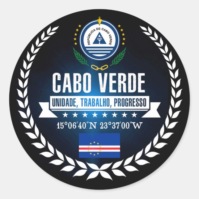 Pegatina Redonda Cabo Verde (Anverso)