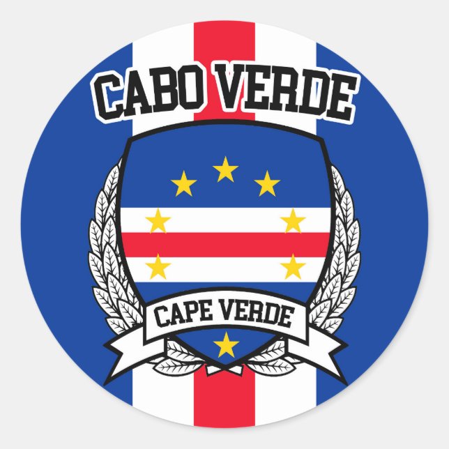Pegatina Redonda Cabo Verde (Anverso)