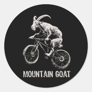 Pegatina Redonda Cabra De Bicicleta De Montaña Mtb Enduro Ciclista