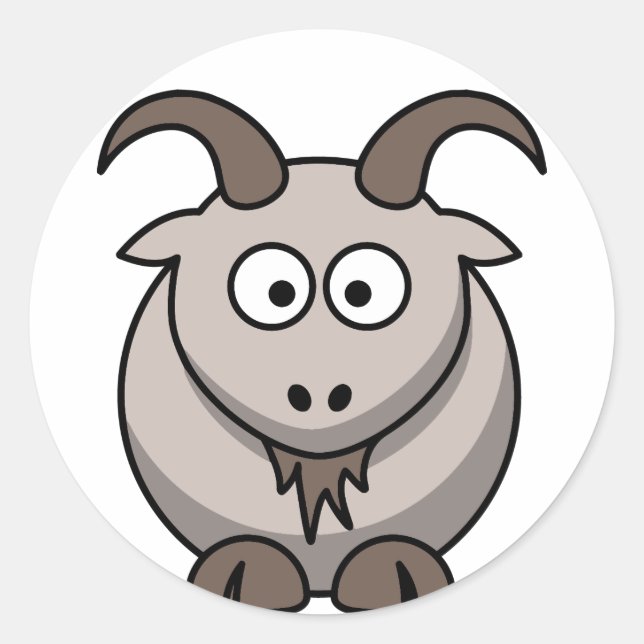 Pegatina Redonda Cabra pálida (Anverso)
