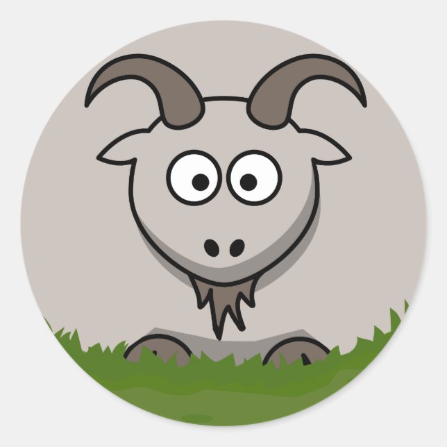 Pegatina Redonda Cabra redonda (Anverso)