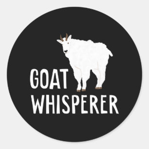 Pegatina Redonda Cabra Whisperer Funny Goat Farm Tshirt Mascota Goa