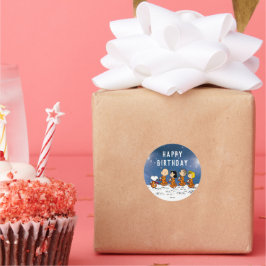 Pegatina Redonda Cacahuetes | Cumpleaños espacial