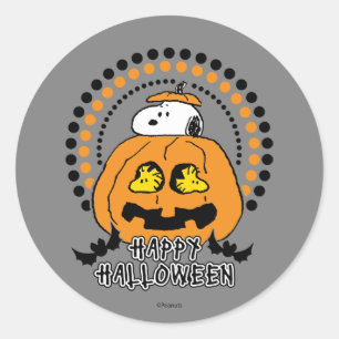 Pegatina Redonda Cacahuetes   Feliz Halloween