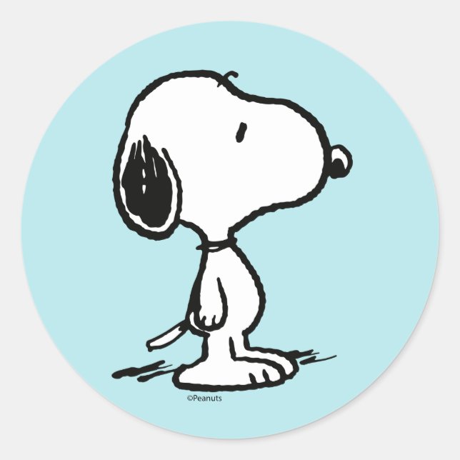 Pegatina Redonda Cacahuetes | Snoopy (Anverso)