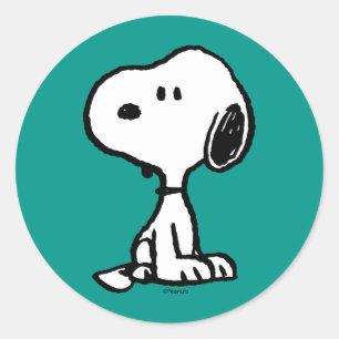 Pegatina Redonda Cacahuetes   Snoopy Turns