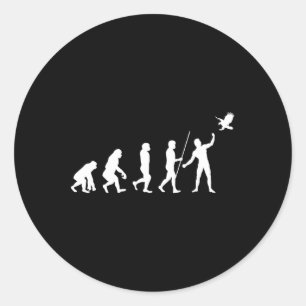 Pegatina Redonda Cacería de Falcones Falconry de Evolución