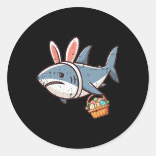 Pegatina Redonda Cacería divertida de Chicas de los niños de los hu